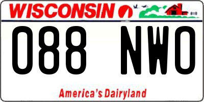 WI license plate 088NWO