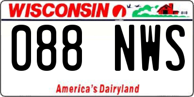 WI license plate 088NWS