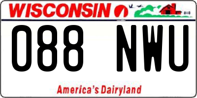 WI license plate 088NWU