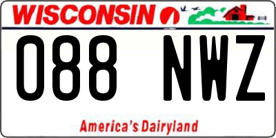 WI license plate 088NWZ