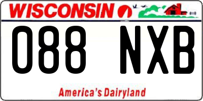 WI license plate 088NXB