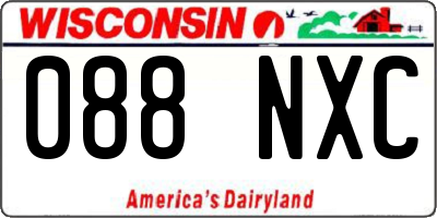WI license plate 088NXC