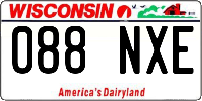 WI license plate 088NXE