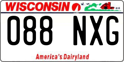 WI license plate 088NXG