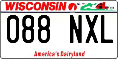 WI license plate 088NXL