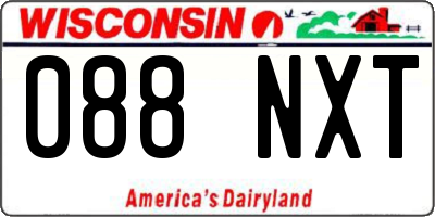 WI license plate 088NXT