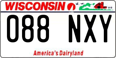 WI license plate 088NXY
