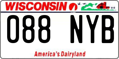 WI license plate 088NYB