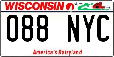 WI license plate 088NYC
