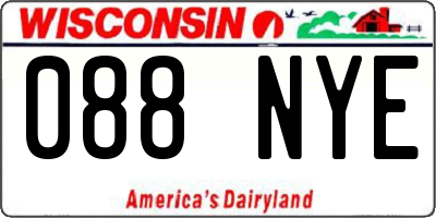 WI license plate 088NYE