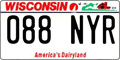 WI license plate 088NYR