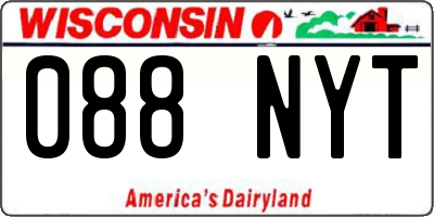 WI license plate 088NYT