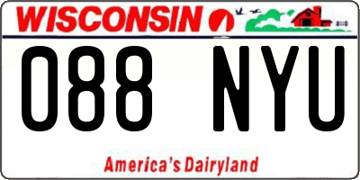 WI license plate 088NYU