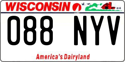 WI license plate 088NYV