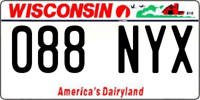 WI license plate 088NYX