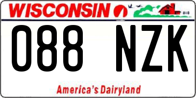 WI license plate 088NZK