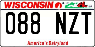 WI license plate 088NZT