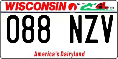 WI license plate 088NZV