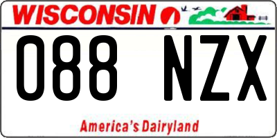 WI license plate 088NZX