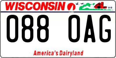 WI license plate 088OAG
