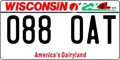WI license plate 088OAT
