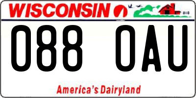 WI license plate 088OAU