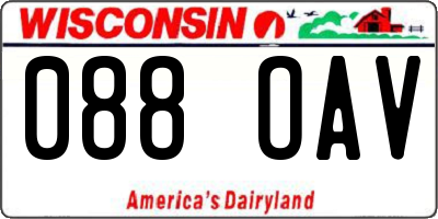 WI license plate 088OAV