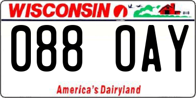 WI license plate 088OAY