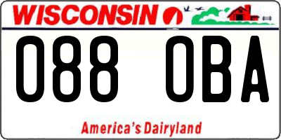 WI license plate 088OBA