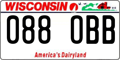 WI license plate 088OBB