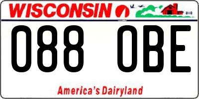 WI license plate 088OBE
