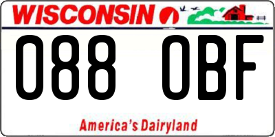 WI license plate 088OBF