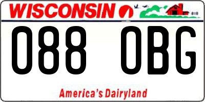 WI license plate 088OBG