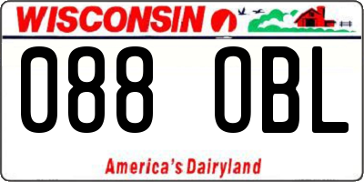 WI license plate 088OBL