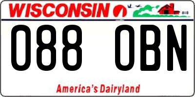 WI license plate 088OBN
