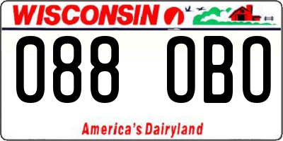 WI license plate 088OBO
