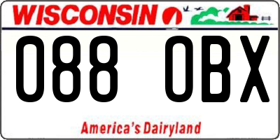 WI license plate 088OBX