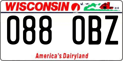 WI license plate 088OBZ