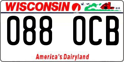 WI license plate 088OCB
