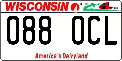 WI license plate 088OCL