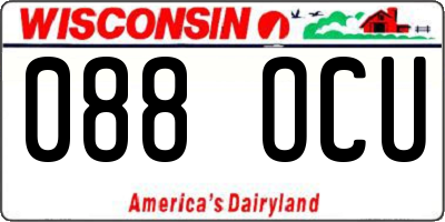 WI license plate 088OCU