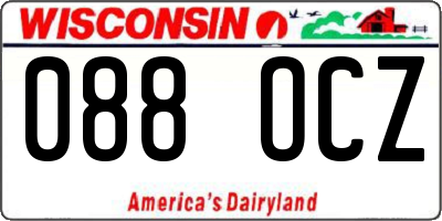WI license plate 088OCZ