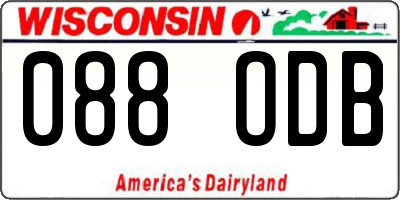 WI license plate 088ODB