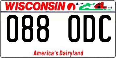 WI license plate 088ODC