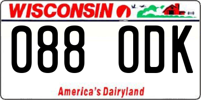 WI license plate 088ODK