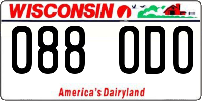 WI license plate 088ODO