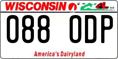 WI license plate 088ODP