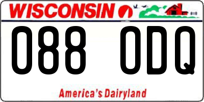 WI license plate 088ODQ