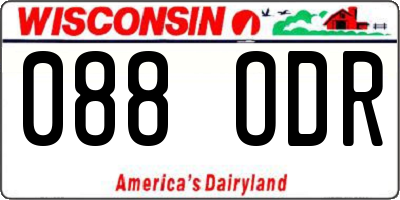 WI license plate 088ODR