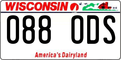 WI license plate 088ODS